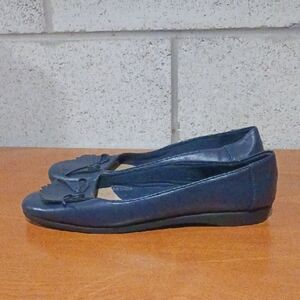 Angel Steps Blue Loafer Flats with Bows Womens Size 12W (B5)